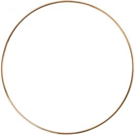 Ring aus Metalldraht, D 20 cm, Dicke 3 mm, Gold, 1 Stk [HOB-52428]
