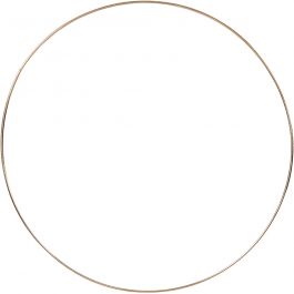 Ring aus Metalldraht, D 30 cm, Dicke 3 mm, Gold, 1 Stk [HOB-52429]