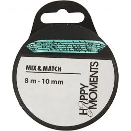 Satinband, B 10 mm, Helltürkis, 8 m/ 1 Rolle [HOB-524608]