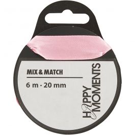Satinband, B 20 mm, Rosa, 6 m/ 1 Rolle [HOB-524717]