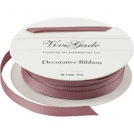 Zierband, B 6 mm, Rosa, 15 m/ 1 Rolle [HOB-52476]