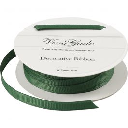 Zierband, B 6 mm, Grün, 15 m/ 1 Rolle [HOB-52479]
