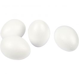 Styropor-Eier, H 10 cm, Weiß, 25 Stk/ 1 Pck [HOB-54322]