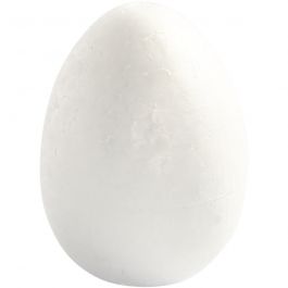 Styropor-Eier, H 8 cm, Weiß, 5 Stk/ 1 Pck [HOB-543240]
