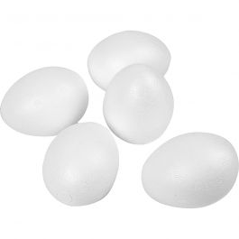 Styropor-Eier, H 8 cm, Weiß, 50 Stk/ 1 Pck [HOB-543241]