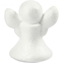 Styropor-Engel, H 6 cm, Weiß, 5 Stk/ 1 Pck [HOB-54340]