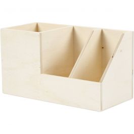 Holzkasten/Utensilien-Box, H 11 cm, T 9,8 cm, B 20 cm, 1 Stk [HOB-54472]