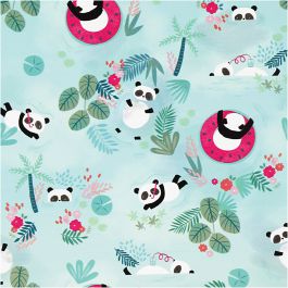 Geschenkpapier, Panda, B 50 cm, 80 g, 100 m/ 1 Rolle [HOB-55643174]