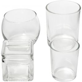 Teelichthalter, H 5,3-8,4 cm, D 4,5-7,3 cm, Inhalt kann variieren , 72 Stk/ 1 Pck [HOB-55827]