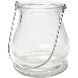 Kerzenglas/Laterne, H 10 cm, D 9 cm, 12 Stk/ 1 Pck [HOB-55856]