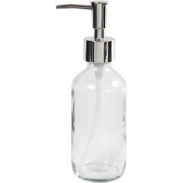 Seifenspender, H 19,3 cm, D 6,3 cm, 230 ml, Transparent, 1 Stk [HOB-558630]