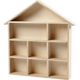 Setzkasten in Hausform, H 26 cm, L 3,5 cm, B 22 cm, Größe 26x22 cm cm, 1 Stk [HOB-56409]
