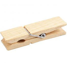Holzklammer, L 7,2 cm, B 2 cm, 4 Stk/ 1 Pck [HOB-564571]