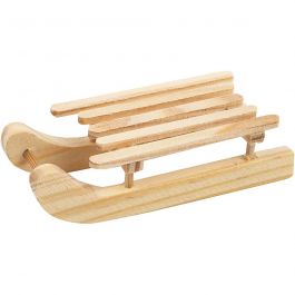 Holzschlitten, Größe 6,5x2,5 cm, 6 Stk/ 1 Pck [HOB-564750]