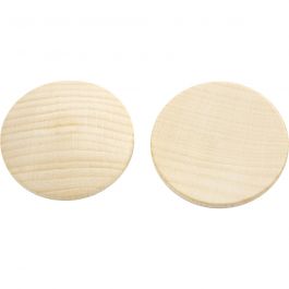 Holzknöpfe, D 40 mm, Dicke 5,2 mm, 100 Stk/ 1 Pck [HOB-56656]