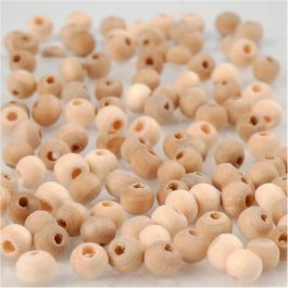 Holzperle, D 5 mm, Lochgröße 1,5 mm, 100 Stk/ 1 Pck [HOB-566600]