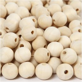 Holzperle, D 15 mm, Lochgröße 3 mm, 500 Stk/ 1 Pck [HOB-56667]