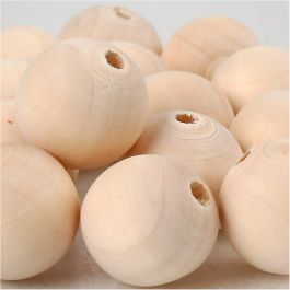 Holzperle, D 20 mm, Lochgröße 4 mm, 14 Stk/ 1 Pck [HOB-566680]