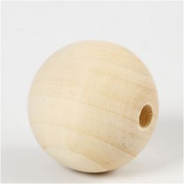 Holzperle, D 40 mm, Lochgröße 7 mm, 6 Stk/ 1 Pck [HOB-56676]