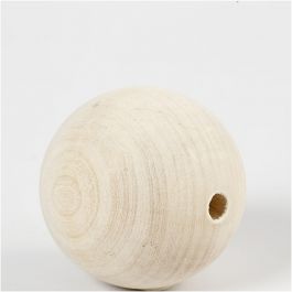 Holzperle, D 60 mm, Lochgröße 9 mm, 3 Stk/ 1 Pck [HOB-56680]