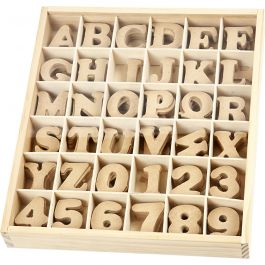 Buchstaben & Zahlen, H 4 cm, Dicke 2,5 mm, 288 Stk/ 1 Pck [HOB-57408]