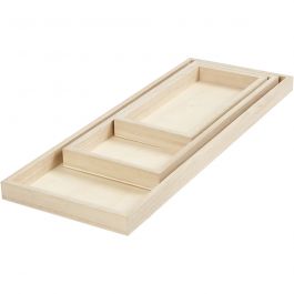Tablett-Set, L 20+30+40 cm, B 10+12+15 cm, 3 Stk/ 1 Pck [HOB-57919]