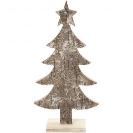 Holz-Weihnachtsbaum, H 18 cm, B 9 cm, 1 Stk [HOB-57924]