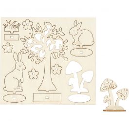 Zusammensteckbare Holzfiguren, L 15,5 cm, B 17 cm, Dicke 3 mm, 1 Pck [HOB-57942]