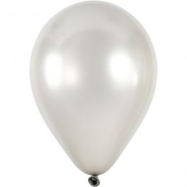 Ballons, rund, D 23 cm, Silber, 8 Stk/ 1 Pck [HOB-59172]