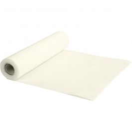 Tischläufer aus Stoff-Imitat, B 35 cm, 70 g, Creme, 10 m/ 1 Rolle [HOB-595021]