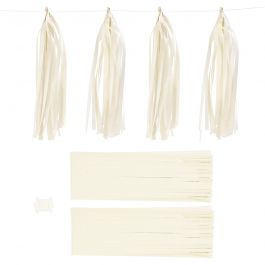 Papier-Quasten, Größe 12x35 cm, 14 g, Naturweiß, 12 Stk/ 1 Pck [HOB-599821]