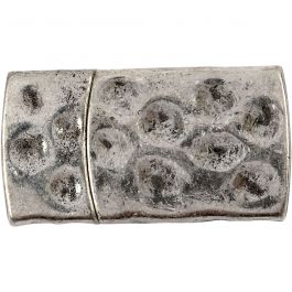 Magnetschloss, Größe 7x29 mm, Lochgröße 3x10 mm, Antiksilber, 1 Stk [HOB-600010]
