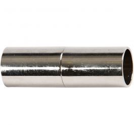 Magnetverschluss, L 23 mm, Lochgröße 6 mm, Versilbert, 2 Stk/ 1 Pck [HOB-60023]
