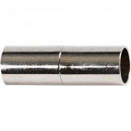 Magnetverschluss, L 20 mm, Lochgröße 5 mm, Versilbert, 2 Stk/ 1 Pck [HOB-60024]