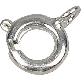 Federringverschluss, D 7 mm, Silber, 100 Stk/ 1 Pck [HOB-600301]