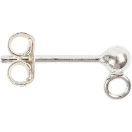 Ohrstecker-Stift, L 13 mm, Silber, 10 Stk/ 1 Pck [HOB-60844]
