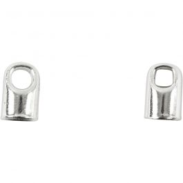 Endkappen, L 7 mm, D 4,5 mm, Versilbert, 8 Stk/ 1 Pck [HOB-613040]