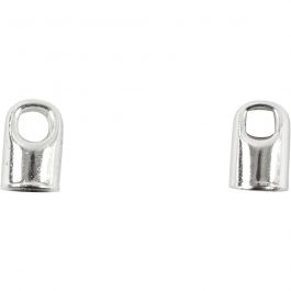Endkappen, L 7 mm, D 4,5 mm, Versilbert, 50 Stk/ 1 Pck [HOB-61304]
