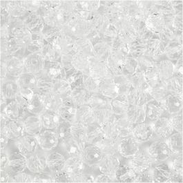 Glasschliffperlen, Größe 3x4 mm, Lochgröße 0,8 mm, Kristall, 100 Stk/ 1 Pck [HOB-61665]