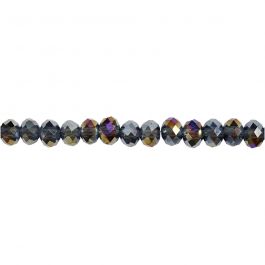 Glasschliffperlen, Größe 5x6 mm, Lochgröße 1 mm, Pfauenblau, 100 Stk/ 1 Pck [HOB-61667]