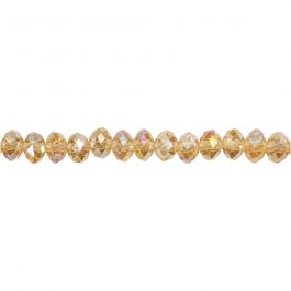 Glasschliffperlen, Topaz, Größe 5x6 mm, Lochgröße 1 mm, 100 Stk/ 1 Pck [HOB-61668]