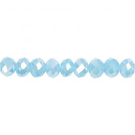 Glasschliffperlen, Größe 5x6 mm, Lochgröße 1 mm, Meerblau, 100 Stk/ 1 Pck [HOB-61670]