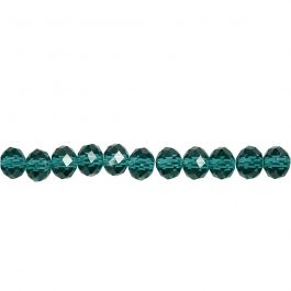 Glasschliffperlen, Größe 5x6 mm, Lochgröße 1 mm, Smaragdgrün, 100 Stk/ 1 Pck [HOB-61671]