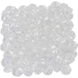 Glasschliffperlen, Größe 5x6 mm, Lochgröße 1 mm, Kristall, 100 Stk/ 1 Pck [HOB-61672]