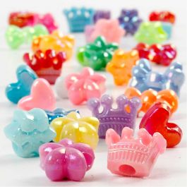 Kunststoffperlen-Mix Figuren, D 10 mm, Lochgröße 3 mm, 65 g, 125 ml/ 1 Pck [HOB-618000]