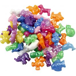 Geformte Kunststoffperlen, Größe 25 mm, Lochgröße 4 mm, 1000 g, Sortierte Farben, 2000 ml/ 1 Dose [HOB-61832]