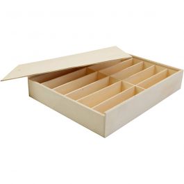 Holzkasten mit Deckel, Größe 29x37x6,5 cm, 1 Stk [HOB-668257]