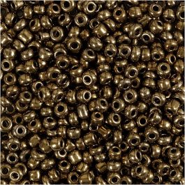 Rocailleperlen, D 3 mm, Größe 8/0, Lochgröße 0,6-1,0 mm, Bronze, 25 g/ 1 Pck [HOB-682221]