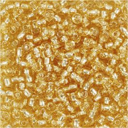 Rocailleperlen, D 3 mm, Größe 8/0, Lochgröße 0,6-1,0 mm, Gold, 25 g/ 1 Pck [HOB-682241]