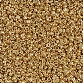 Rocailleperlen, D 1,7 mm, Größe 15/0, Lochgröße 0,5-0,8 mm, Messing, 25 g/ 1 Pck [HOB-686710]